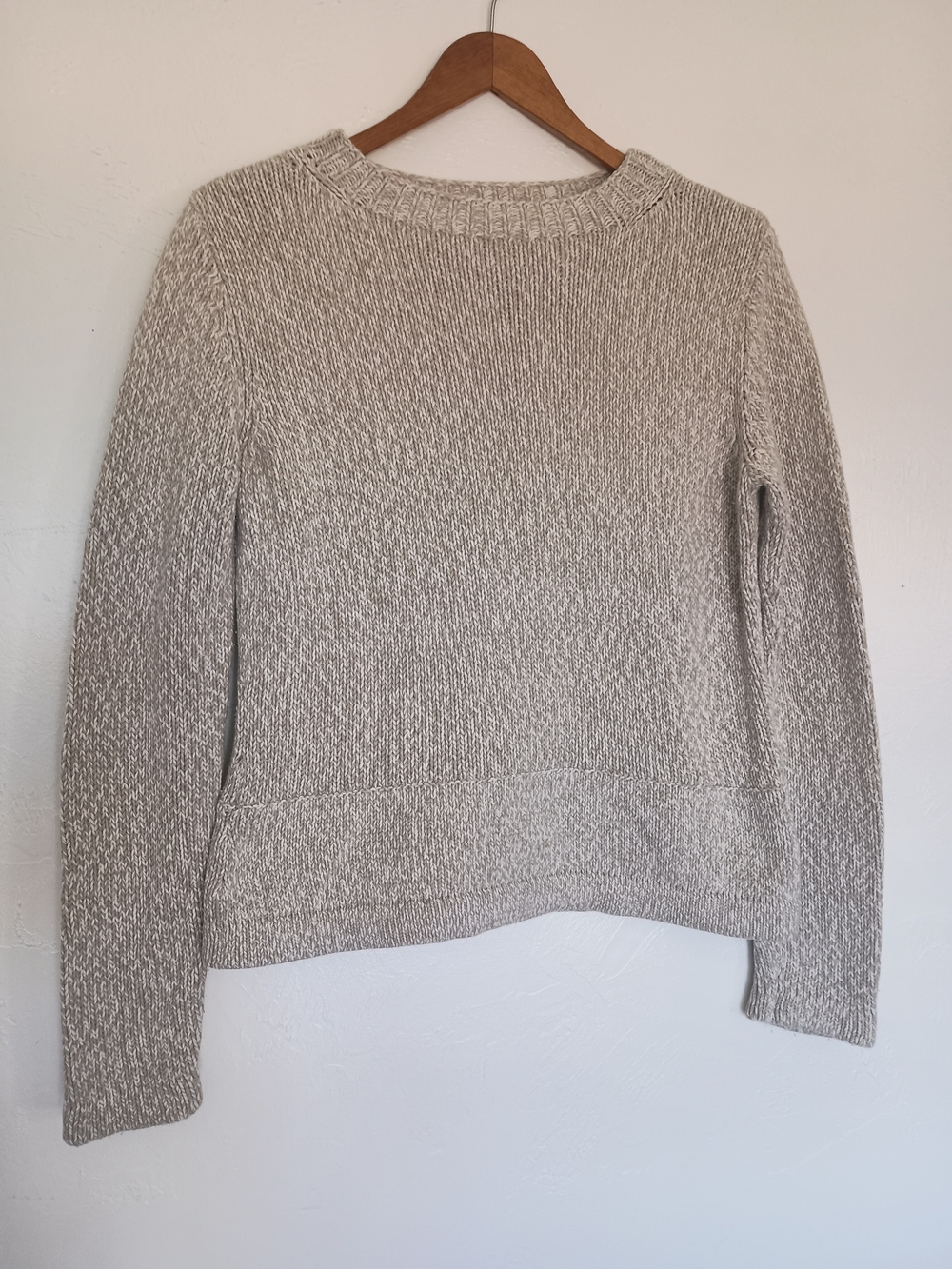 Liz Claiborne LizSport Cotton Cream Marled Crewneck Sweater